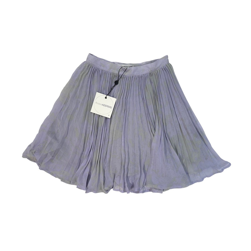 Finders Keepers Magic Bus Skirt Lilac Splash Print Pleated Mini Skirt Size 8